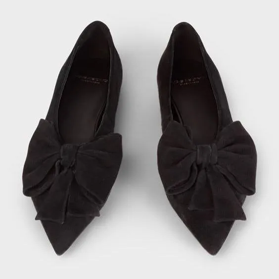 VAGABOND HERMINE BOW-BLACK SUEDE