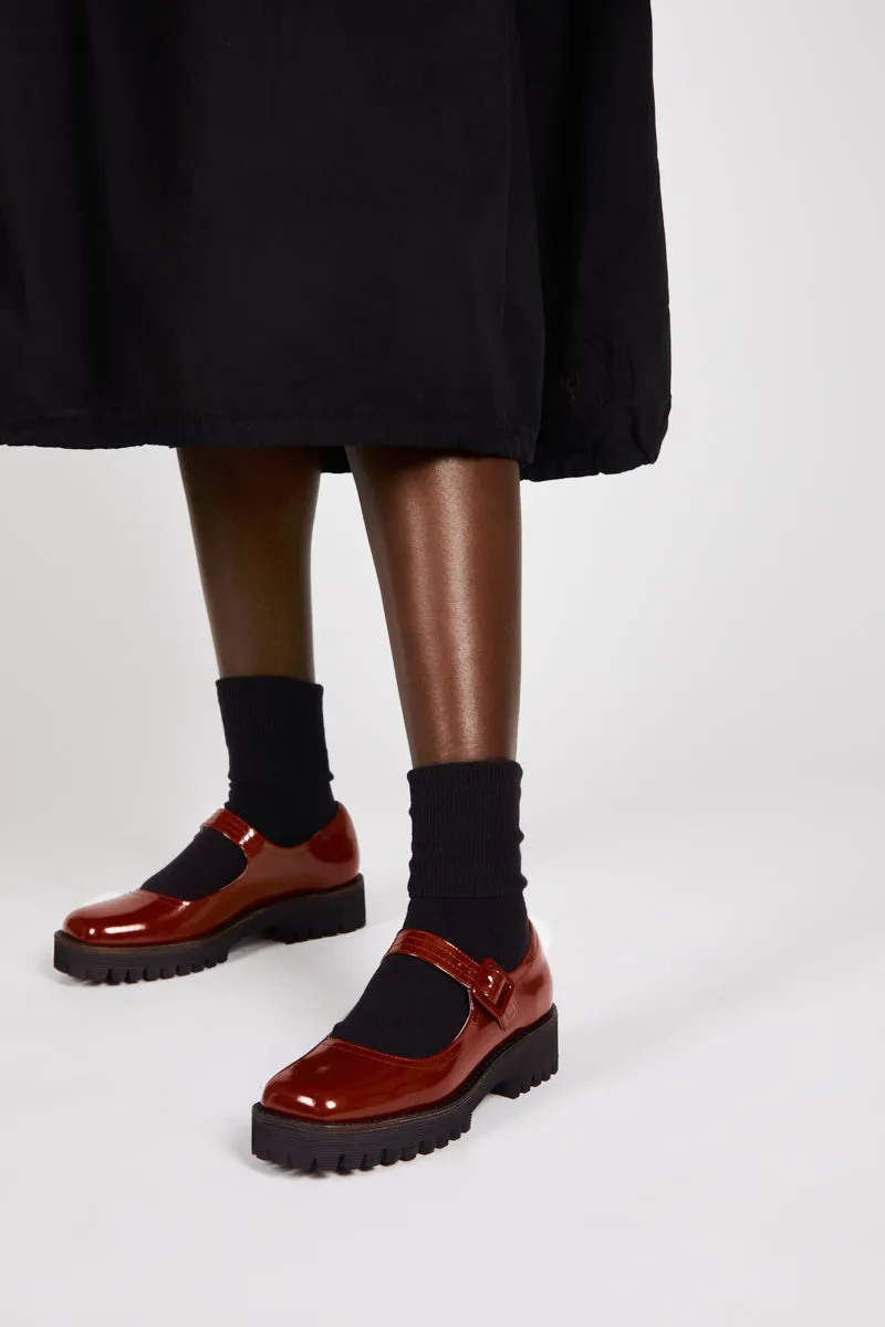 VERONICA BOX LEATHER LUG SOLE MARY JANE