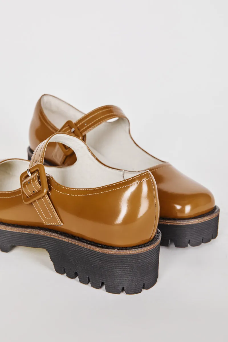 VERONICA BOX LEATHER LUG SOLE MARY JANE