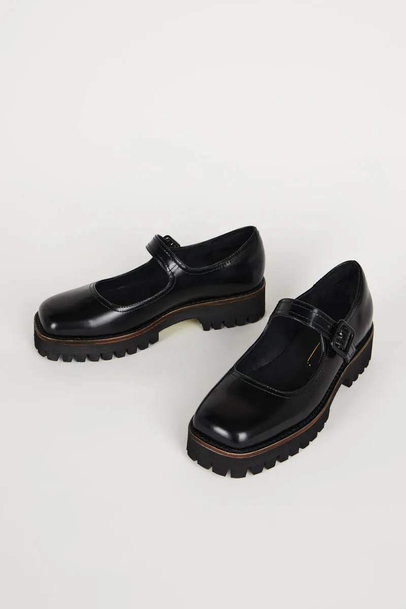 VERONICA BOX LEATHER LUG SOLE MARY JANE