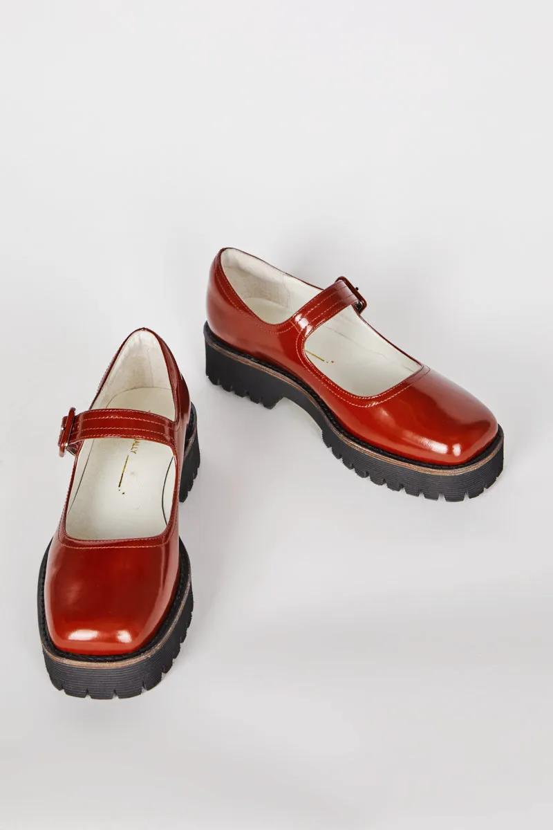 VERONICA BOX LEATHER LUG SOLE MARY JANE