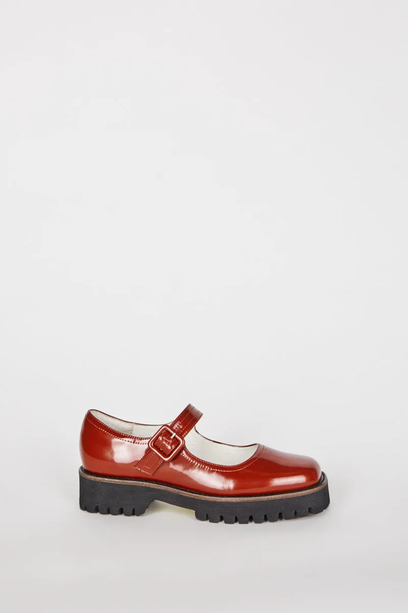 VERONICA BOX LEATHER LUG SOLE MARY JANE