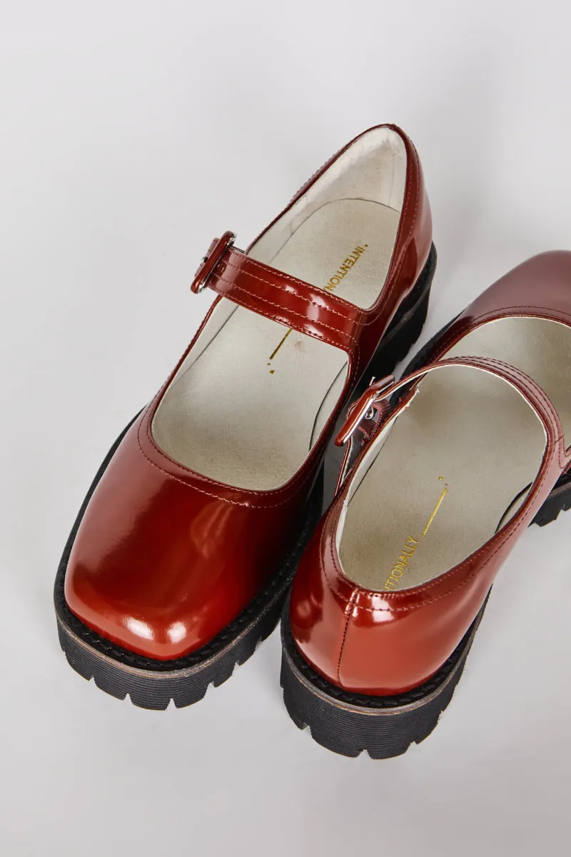 VERONICA BOX LEATHER LUG SOLE MARY JANE