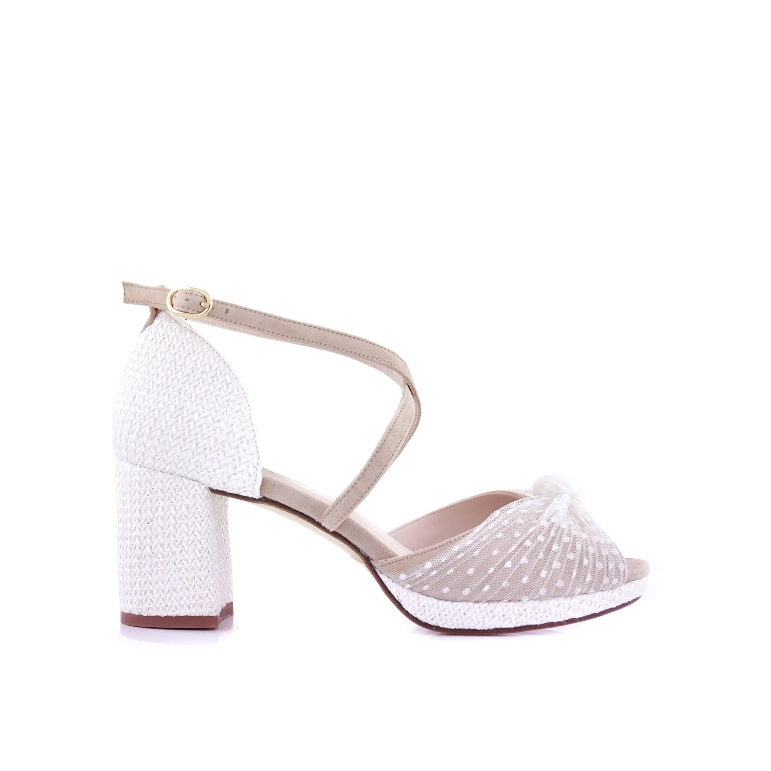 VIKA natural plumeti  tacón 7 cm