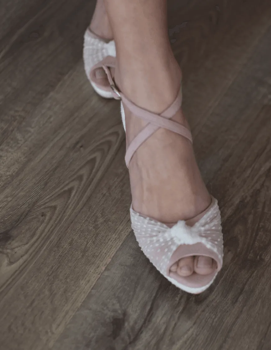 VIKA rosa plumeti  tacón 8.5cm