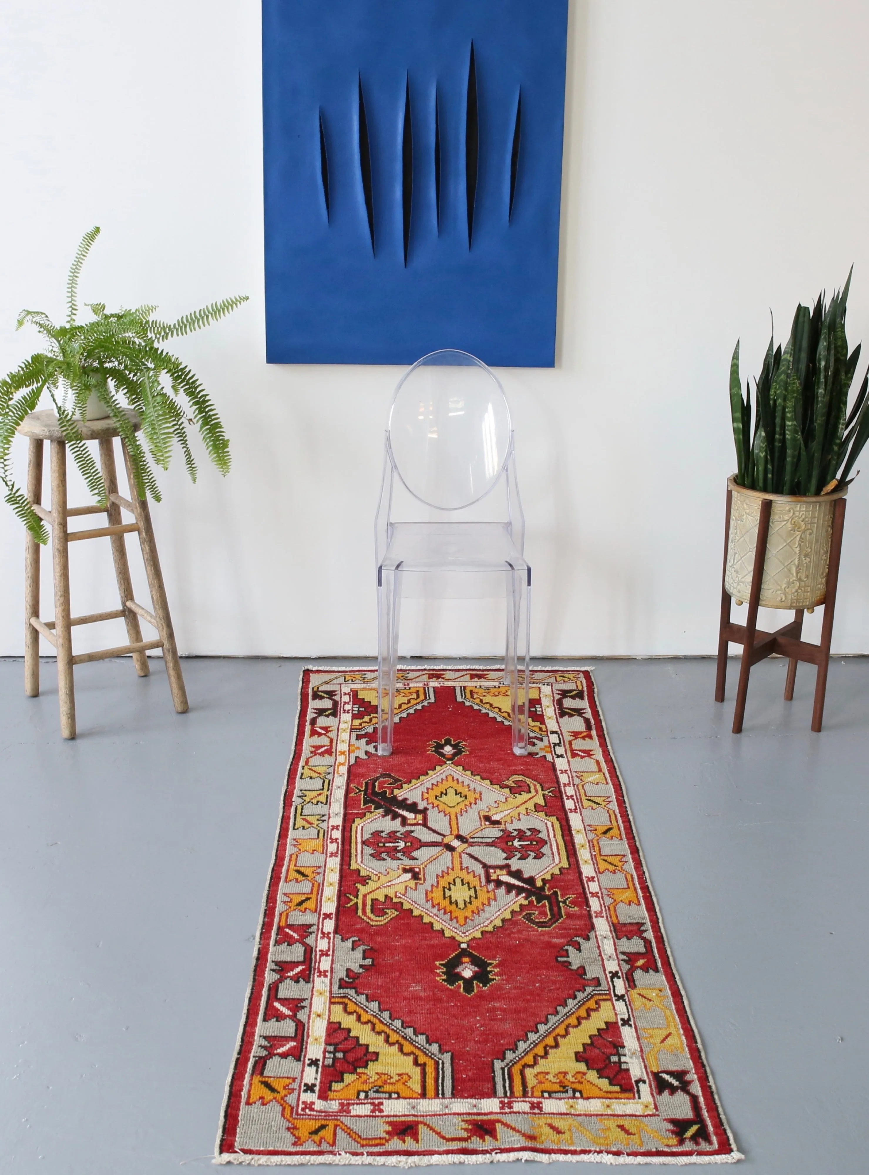 Vintage Anatolian Rug 2.7ftx6.2ft