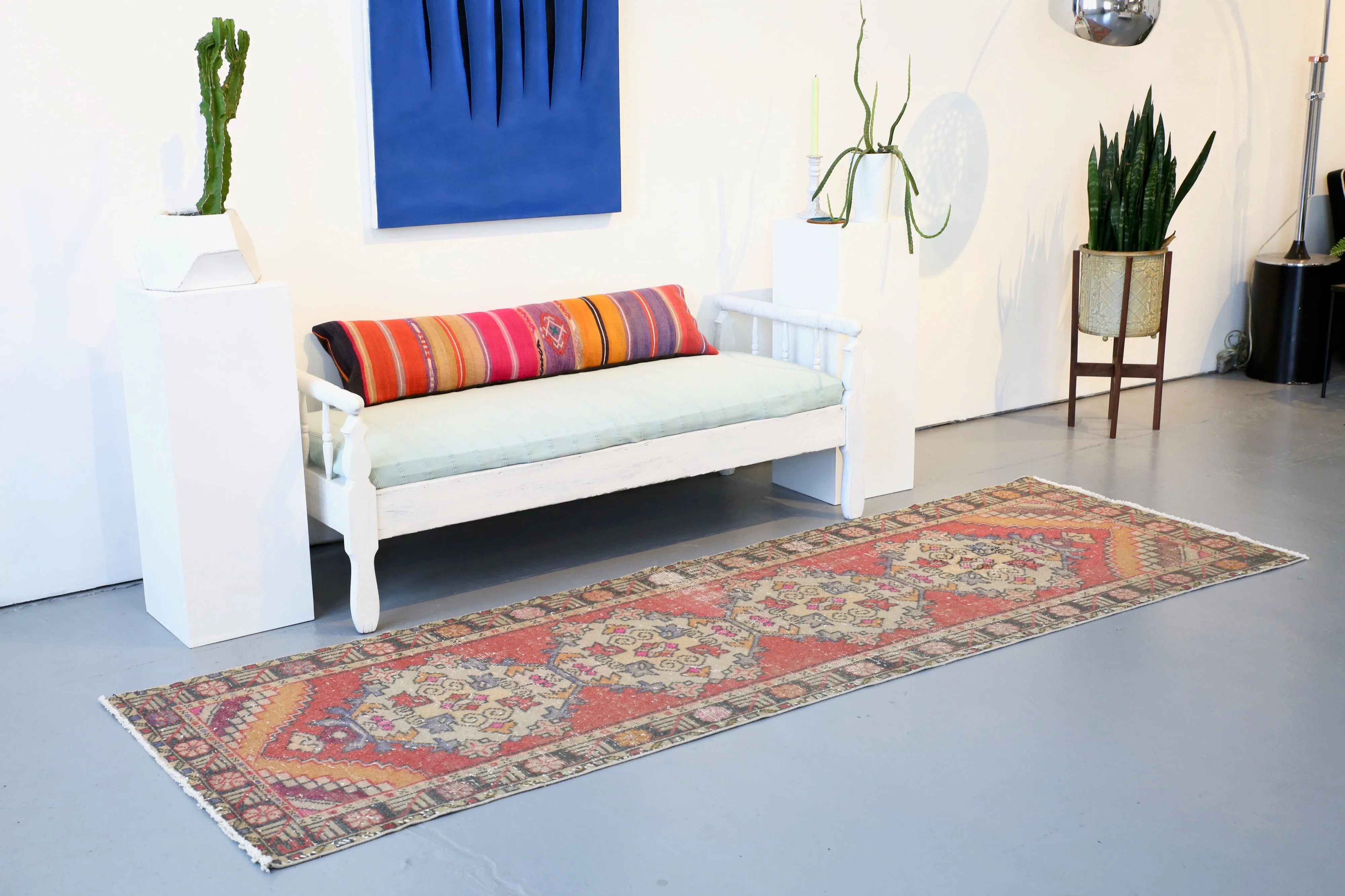 Vintage Anatolian Runner Rug 3ftx9.4ft