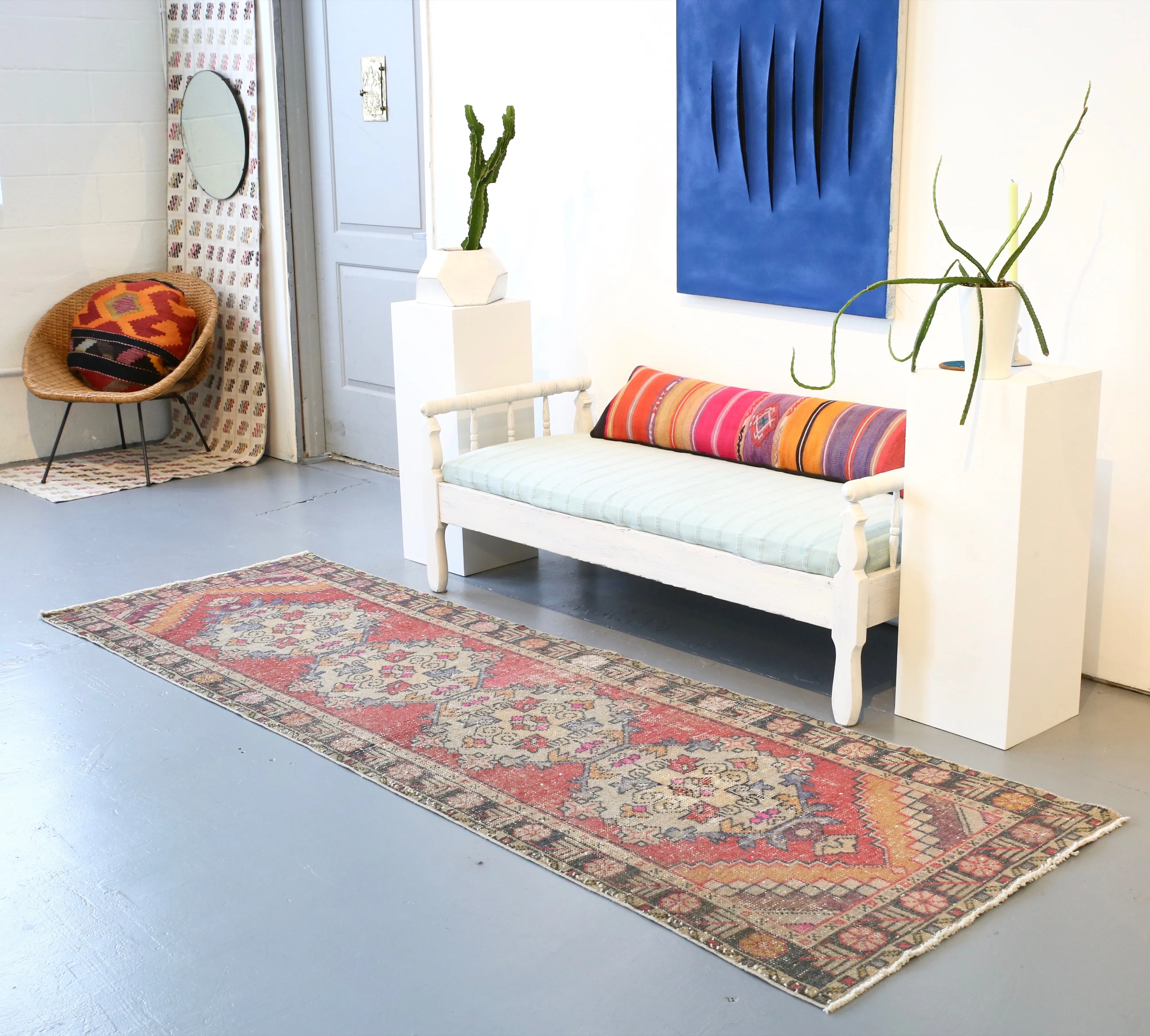 Vintage Anatolian Runner Rug 3ftx9.4ft
