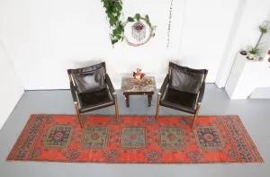 Vintage Konya Sille Runner Rug 2.10ftx11.9ft