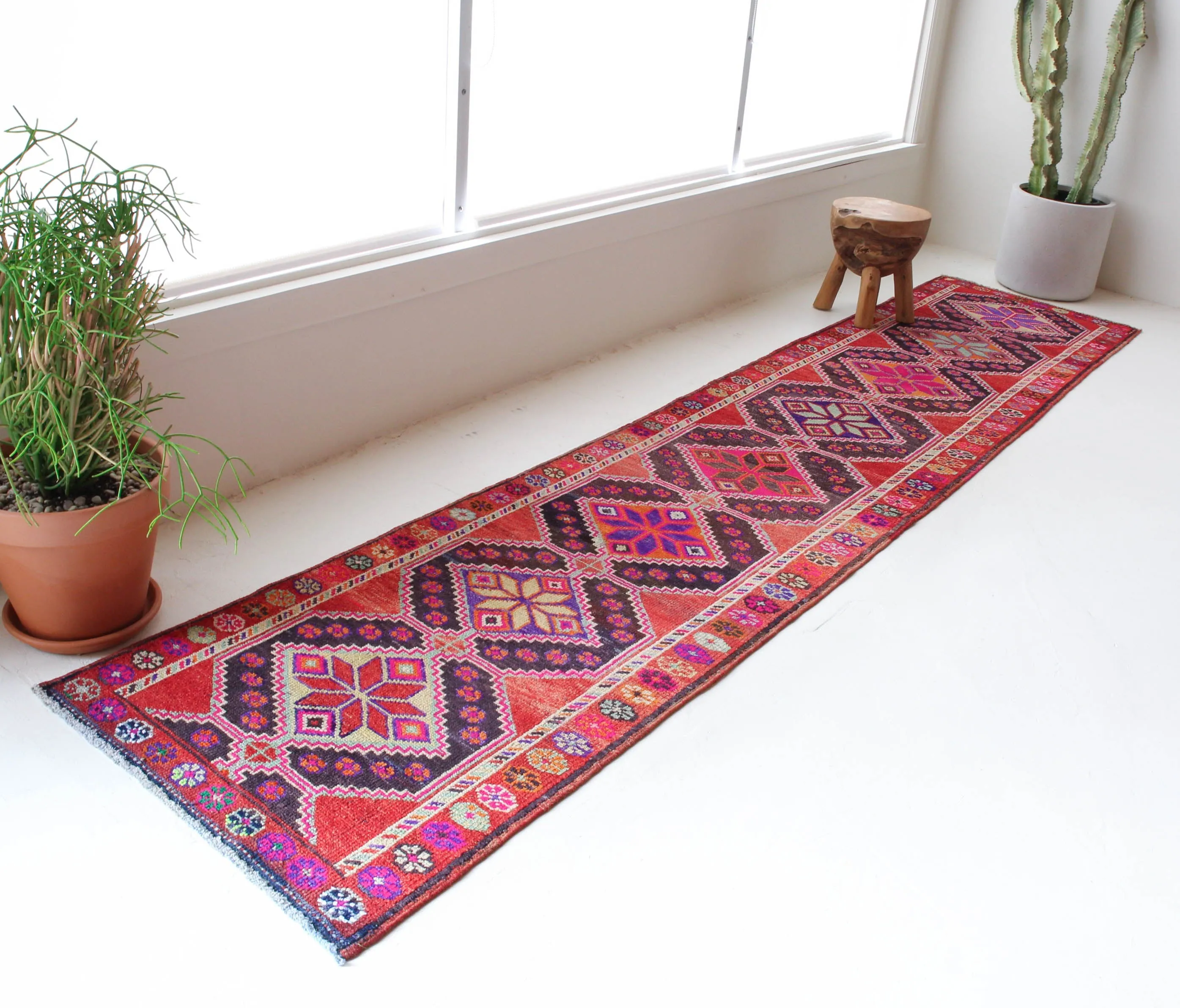 Vintage Kurdish Herki Runner Rug 2'10"x13'