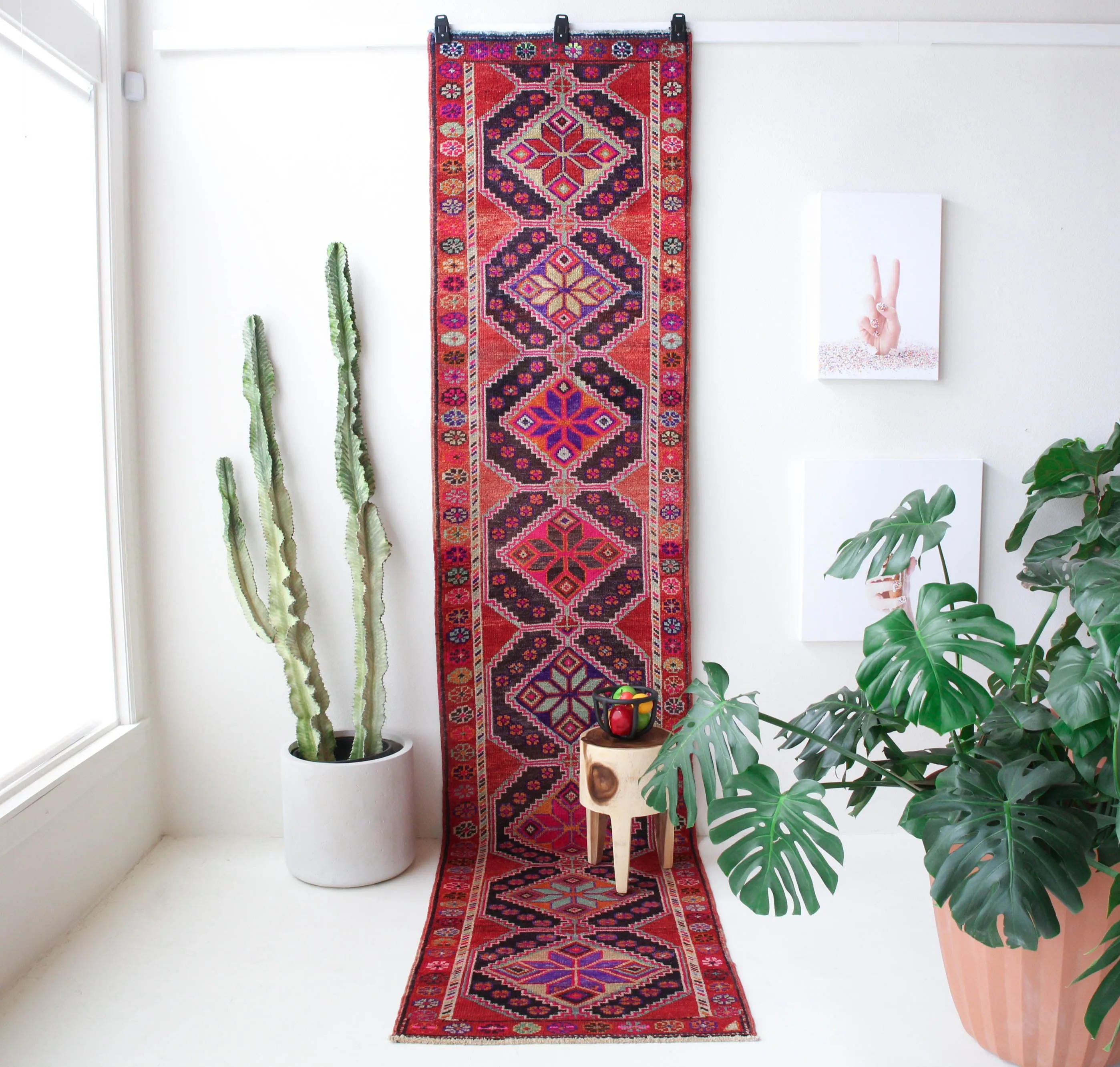 Vintage Kurdish Herki Runner Rug 2'10"x13'