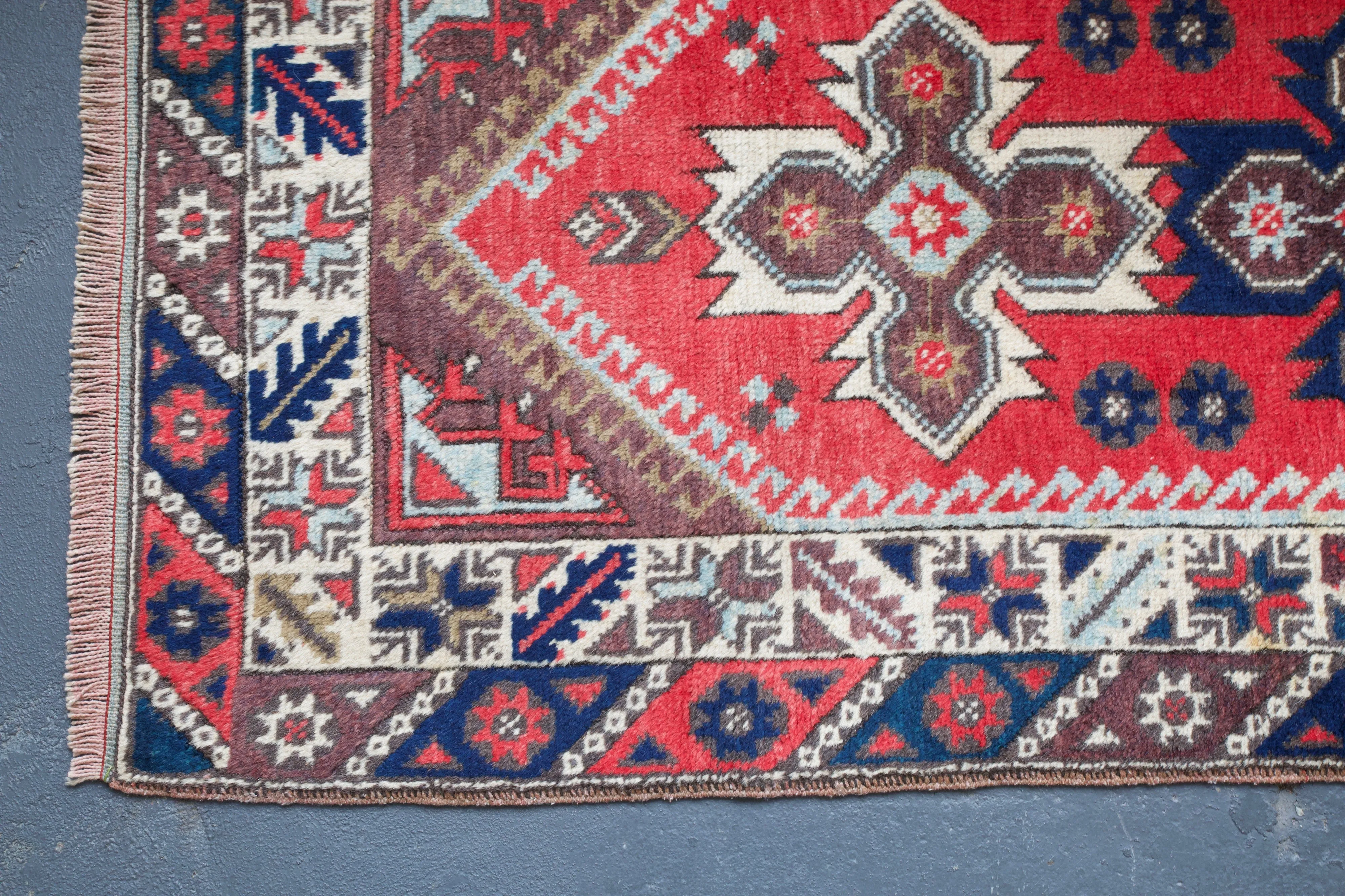 Vintage Turkish Antalya Dosemealti Runner Rug