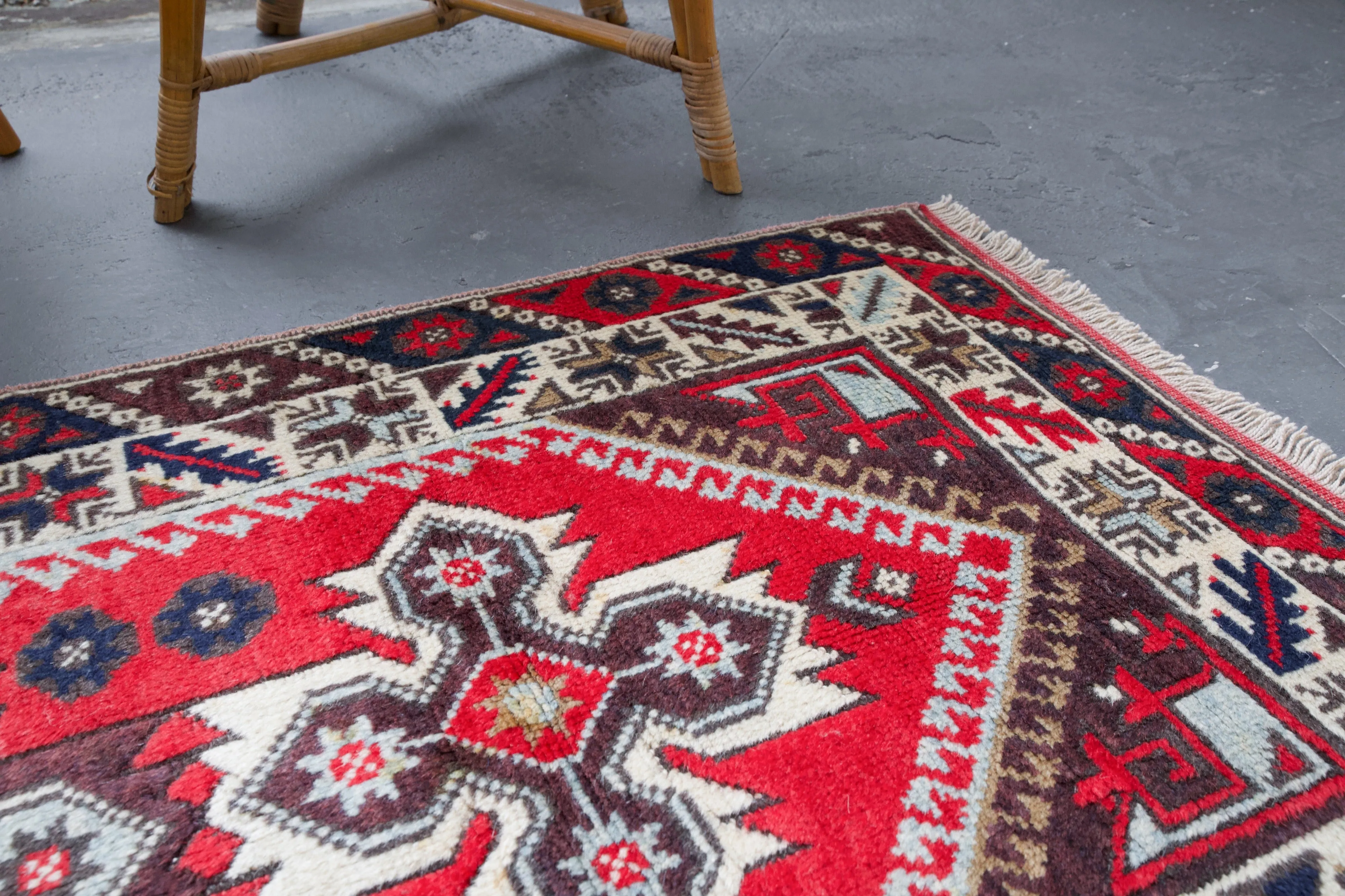 Vintage Turkish Antalya Dosemealti Runner Rug