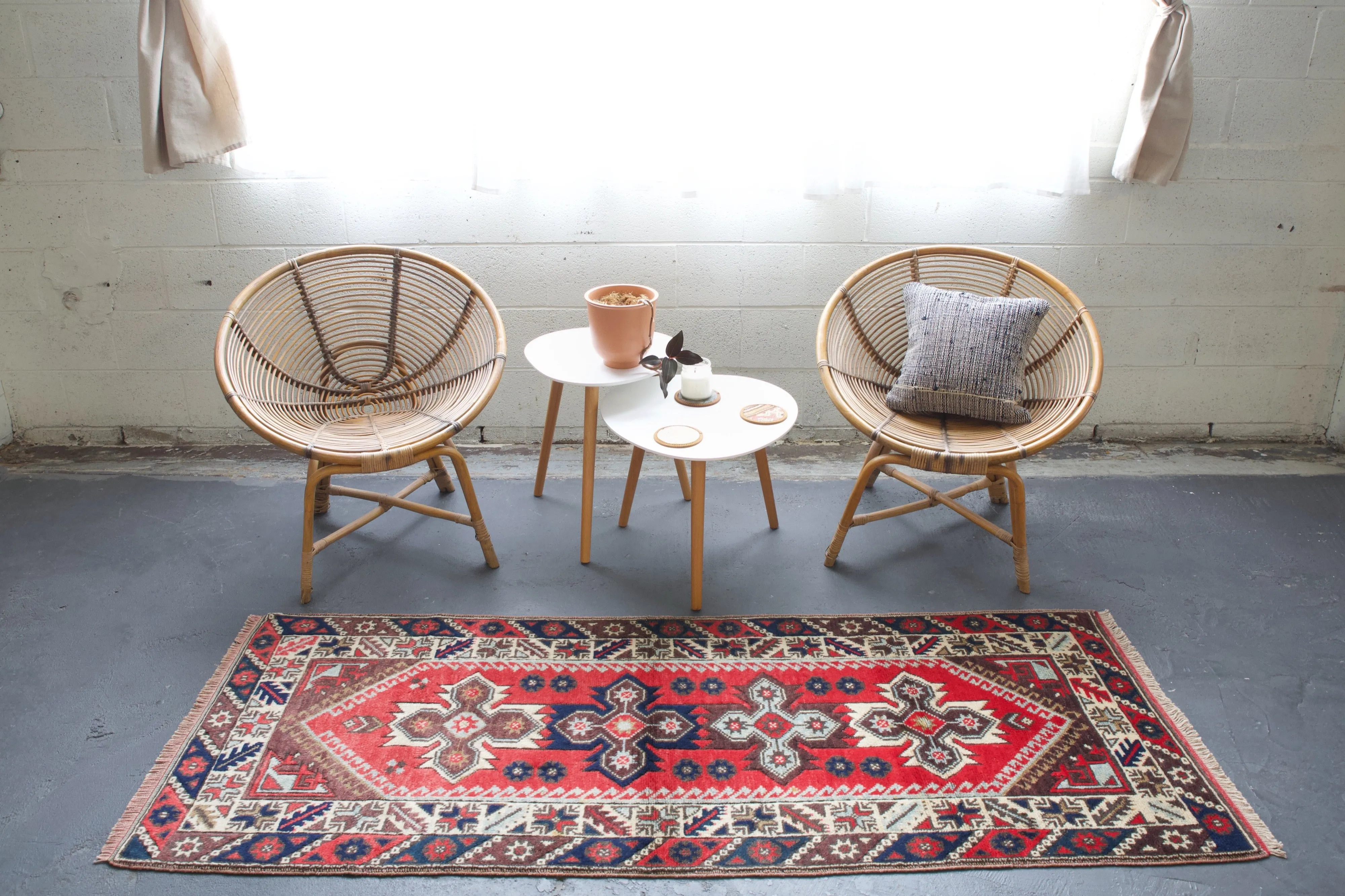 Vintage Turkish Antalya Dosemealti Runner Rug