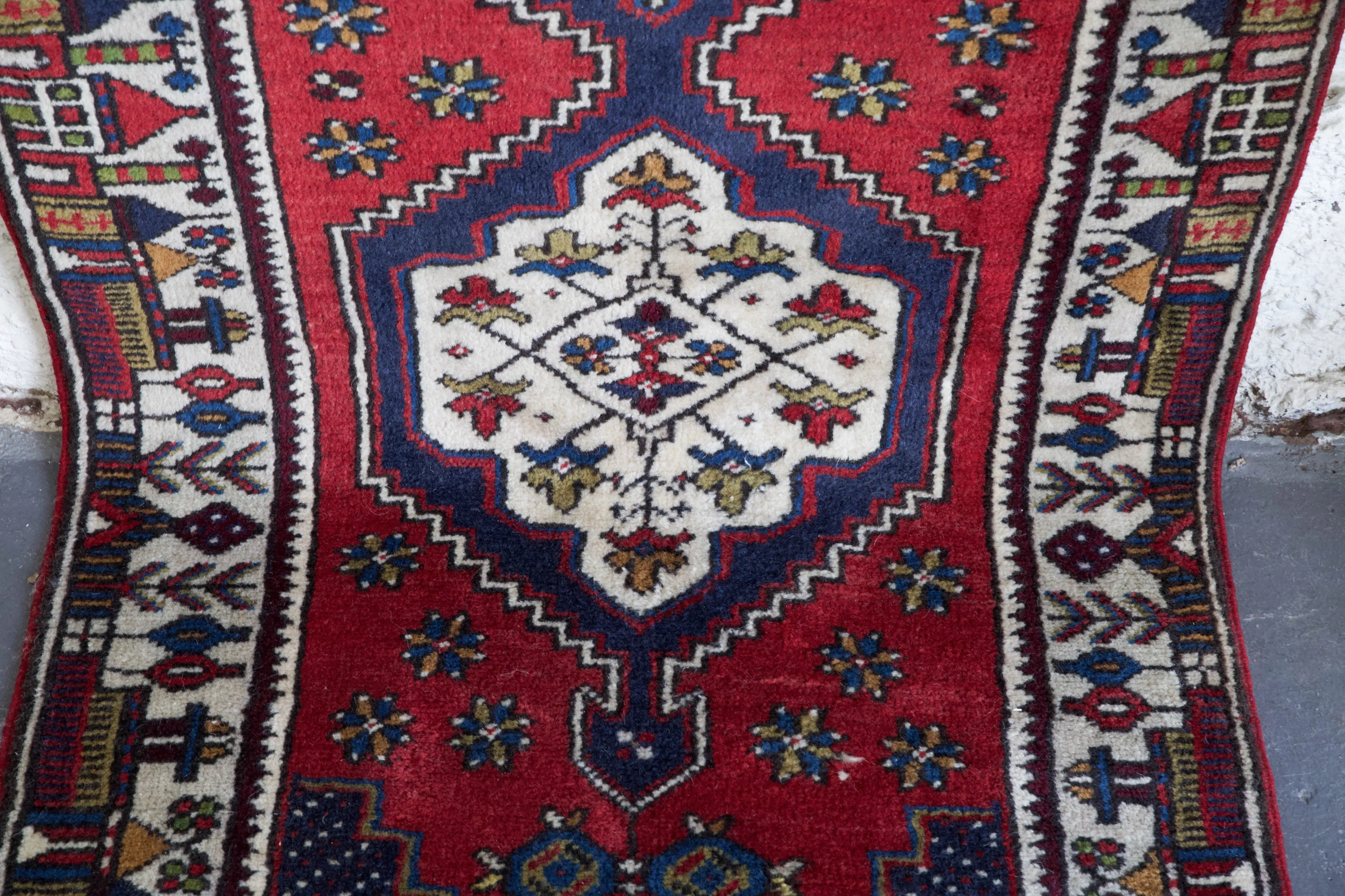 Vintage Turkish Yahyali Runner Rug 2'4"x12'
