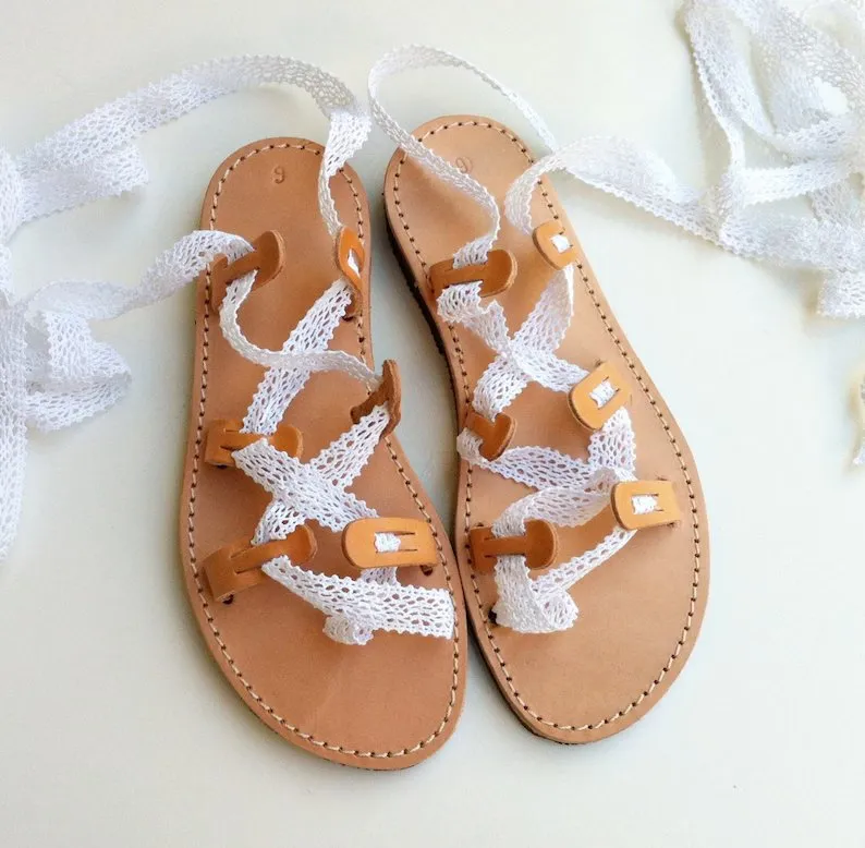 White Bridal Gladiator Sandals
