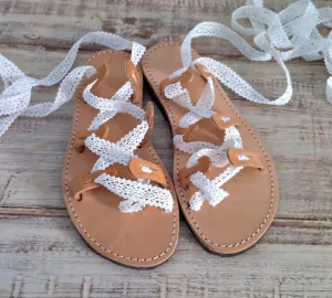White Bridal Gladiator Sandals