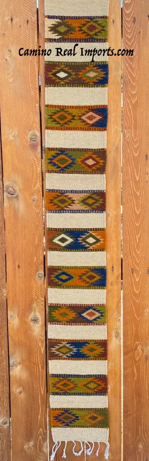 ZAPOTEC RUG 8" X 77" RUNNER WITH SOUTHWESTERN DESIGN  ZRR77-009